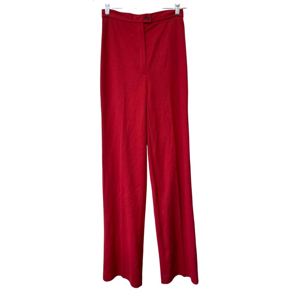 Vintage 70s 80s Paddle Saddle Flare Pants Size 9-10 High Waist Wool Blend NEW
